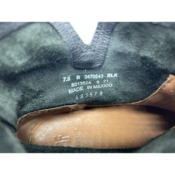 Frye Veronica Bootie Women's Size 7.5 B Black Motorcycle Boot Strap Buckle - Picture 10 of 11